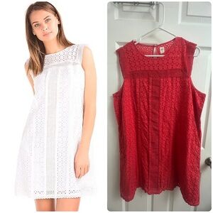 GAP Coral Eyelet Sleeveless Dress